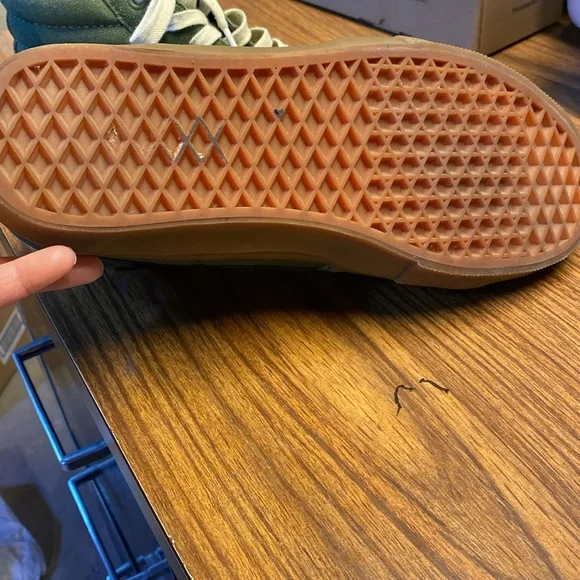 Vans Off The Wall Green High Tops Tennis Shoes Sz 9.5 - Picture 3 of 10